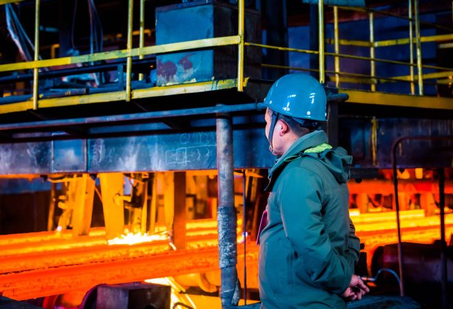 interior view of a steel factory,steel industry in city of China.