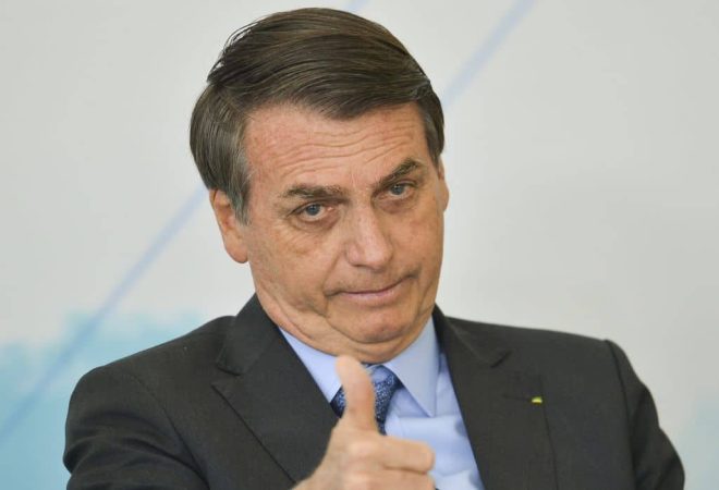 O presidente Jair Bolsonaro durante solenidade de Celebração do Dia Internacional da Juventude, no Palácio do Planalto. (Foto: Marcelo Camargo/Agência Brasil)