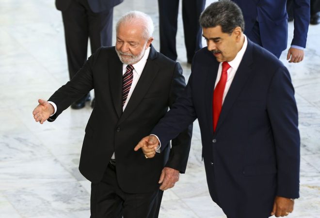 Brasília (DF), 29/05/2023 - O presidente Luiz Inácio Lula da Silva recebe o presidente da Venezuela, Nicolás Maduro, no Palácio do Planalto. Foto: Marcelo Camargo/Agência Brasil