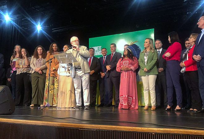 Presidente eleito Luiz Inácio Lula da Silva faz pronunciamento em Brasília