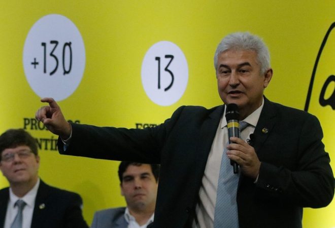 O ministro da Ciência, Tecnologia, Inovações e Comunicações, Marcos Pontes, fala durante cerimônia de inauguração da expansão do supercomputador Santos Dumont, no Laboratório Nacional de Computação Científica (LNCC), em Petrópolis