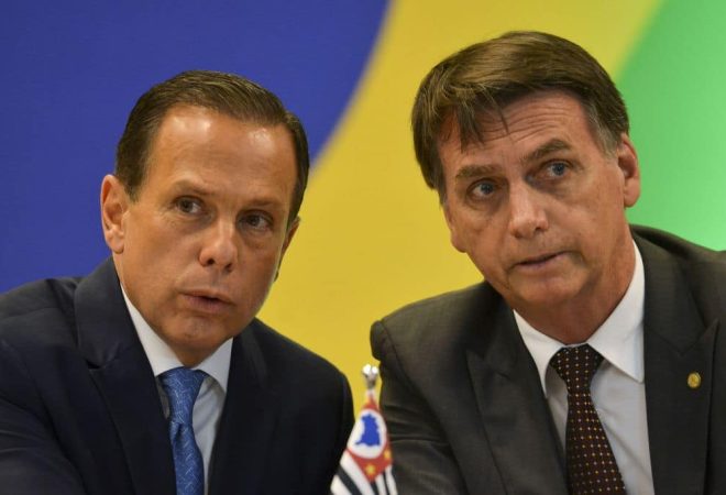 O governador eleito de São Paulo, João Doria, e o  presidente eleito Jair Bolsonaro participam de Fórum de Governadores eleitos e reeleitos, em Brasília.