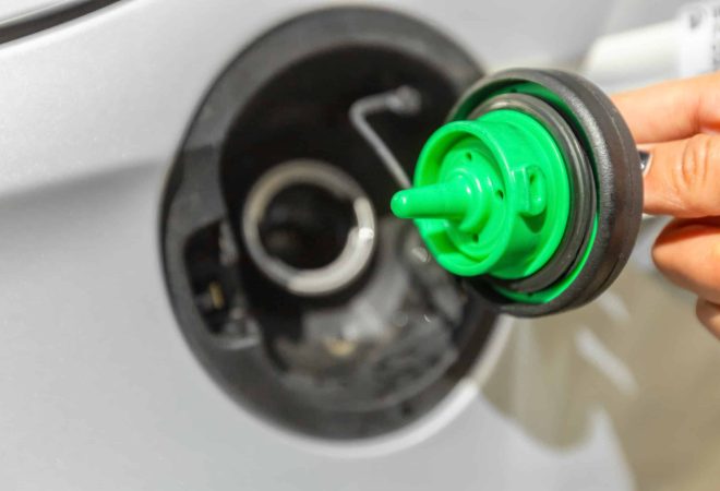 Modern car details, closed fuel cap