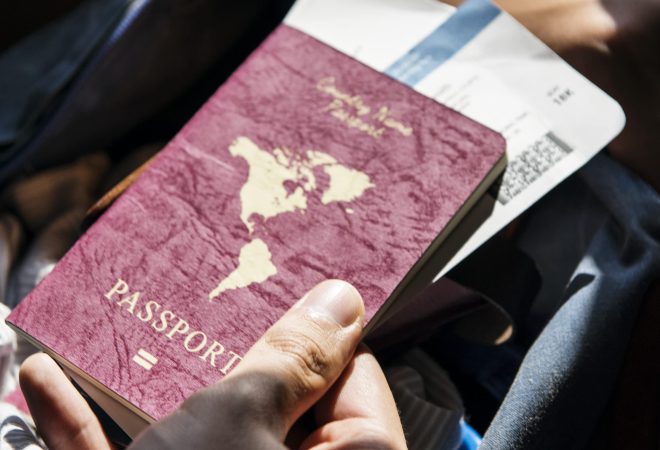 Passport and travel tickets