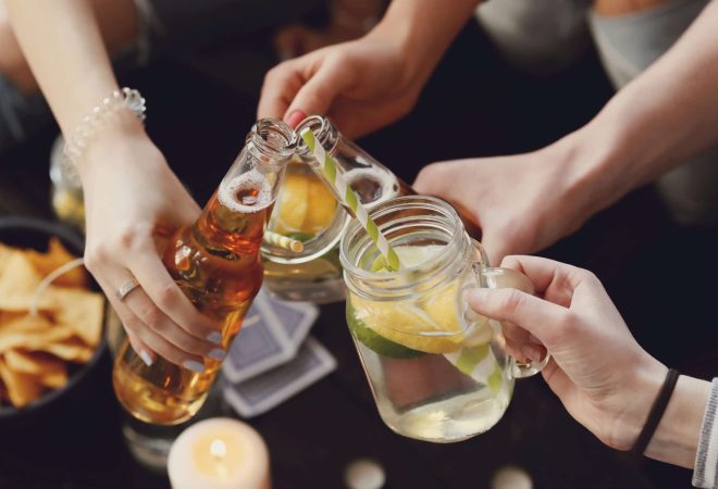 Fun and entertainment. Teenage party indoor