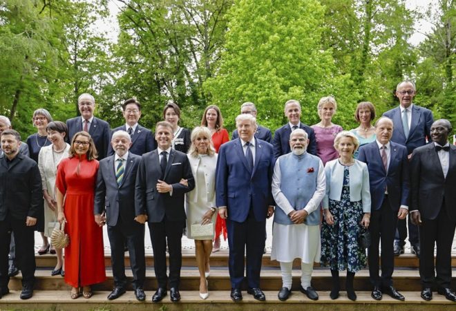 Presidente da República, Luiz Inácio Lula da Silva durante jantar com Chefes de Estado e/ou de Governo dos países do G7 e Convidado, em Évian-les-Bains - França. Foto: Ricardo Stuckert / PR