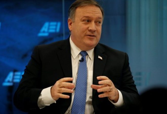 Diretor da CIA, Mike Pompeo, durante evento em Washington