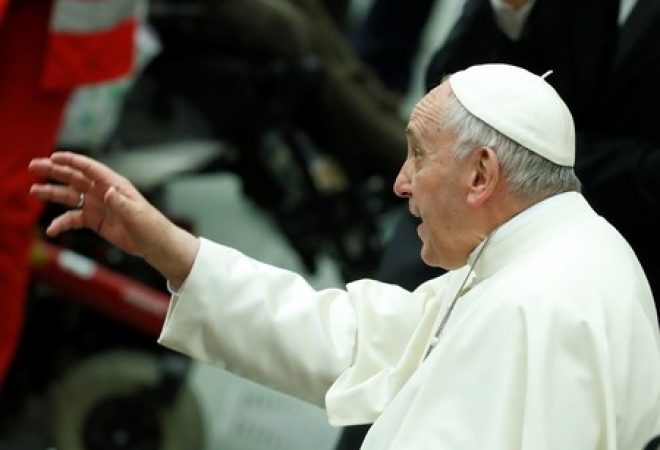 Papa Francisco, durante audiência, no Vaticano