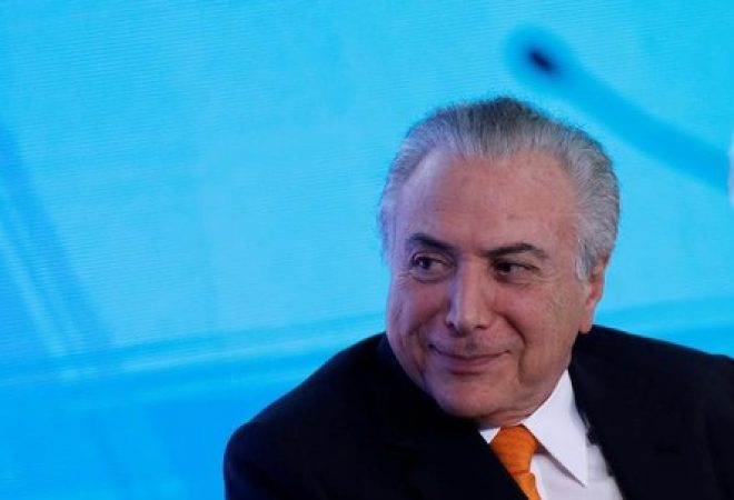 Presidente Michel Temer durante cerimônia no Palácio do Planalto, em Brasília