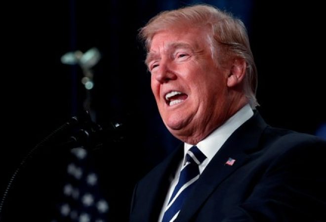 Presidente dos Estados Unidos, Donald Trump, durante evento em West Virginia