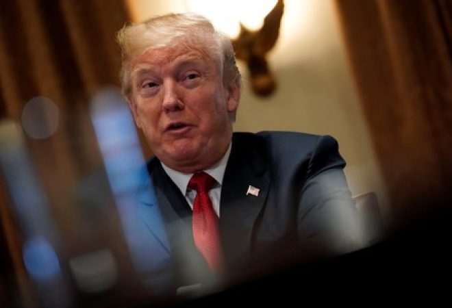 Presidente dos EUA, Donald Trump, durante reunião na Casa Branca