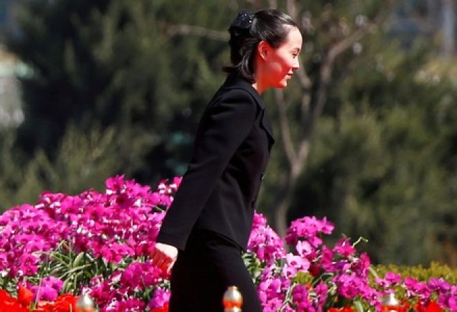 Kim Yo Jong, irmã do líder norte-coreano, Kim Jong Un, durante cerimônia em Pyongyang, Coreia do Norte
