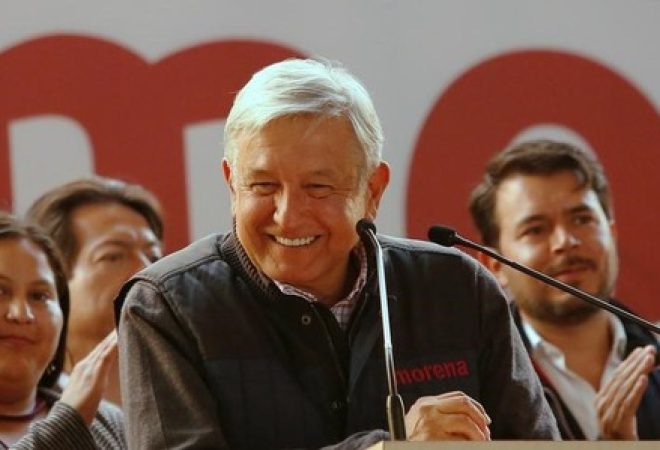Candidato à Presidência do México Andrés Manuel López Obrador durante evento na Cidade do México