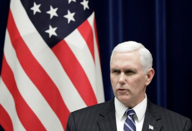 Vice-presidente dos Estados Unidos, Mike Pence, durante pronunciamento em Tóquio, no Japão