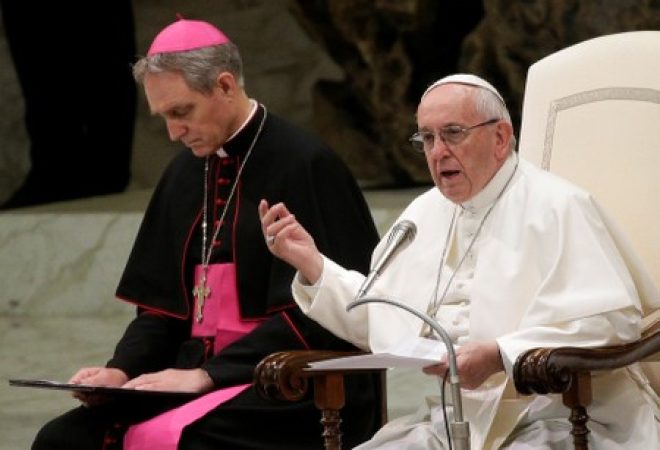 Papa Francisco em audiência no Vaticano