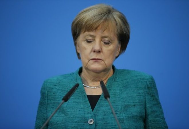 Chanceler alemã, Angela Merkel, durante pronunciamento em Berlim