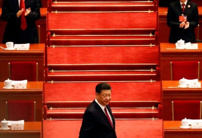 Presidente chinês, Xi Jinping, durante reunião anual do Congresso em Pequim