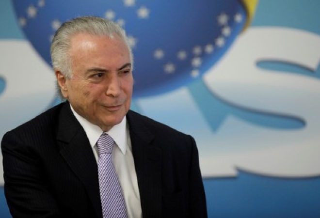 Presidente do Brasil, Michel Termer, em cerimônia de nova carteira de identidade nacional