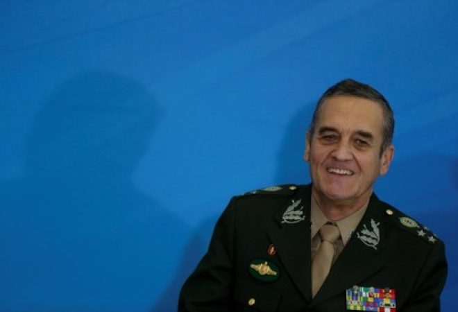 Comandante do Exército, general Eduardo Villas Bôas, durante cerimônia no Palácio do Planalto, em Brasília