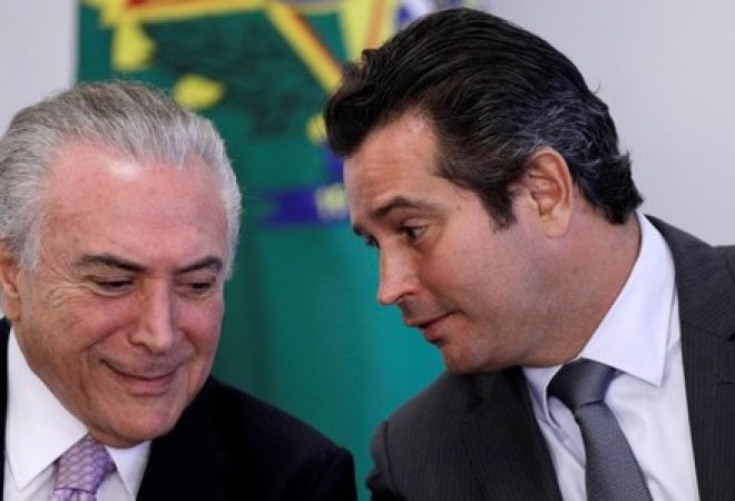 Presidente Michel Temer e ministro dos Transportes, Maurício Quintella