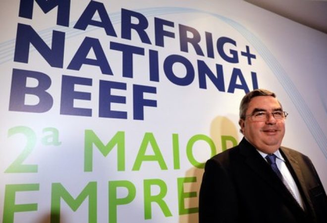 Martin Secco Arias, CEO of Marfrig Global Foods SA, poses for a photograph after attending a news conference in Sao Paulo