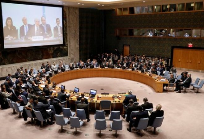 Conselho de Segurança da ONU se reune para duiscutir a situação na Síria na sede da ONU em Nova York, EUA