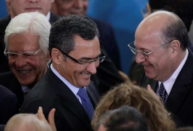 Novo ministro da Fazenda, Eduardo Guardia, durante cerimônia no Palácio do Planalto, em Brasília