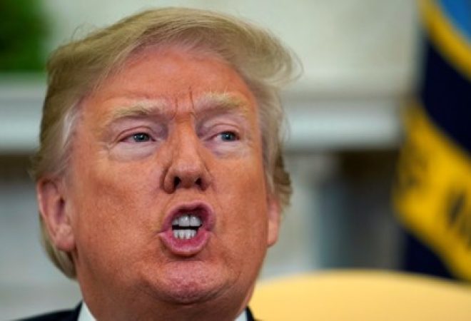 Presidente dos Estados Unidos, Donald Trump, durante reunião na Casa Branca, em Washington