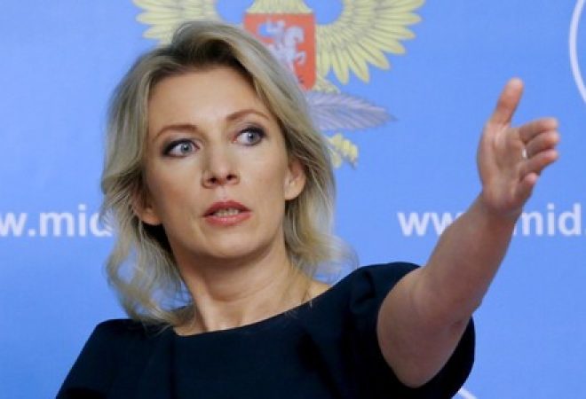 Porta-voz do Ministério de Relações Exteriores da Rússia, Maria Zakharova, durante coletiva de imprensa em Moscou