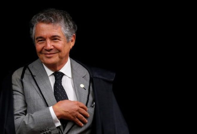 Ministro Marco Aurélio Mello durante sessão do STF