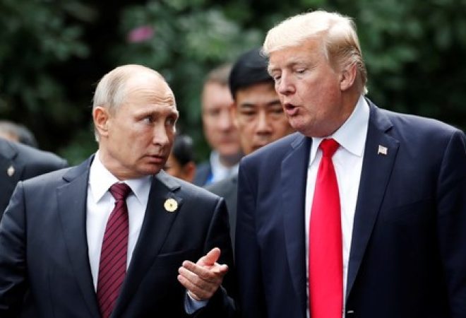 Presidente dos EUA, Donald Trump, e presidente da Rússia, Vladimir Putin