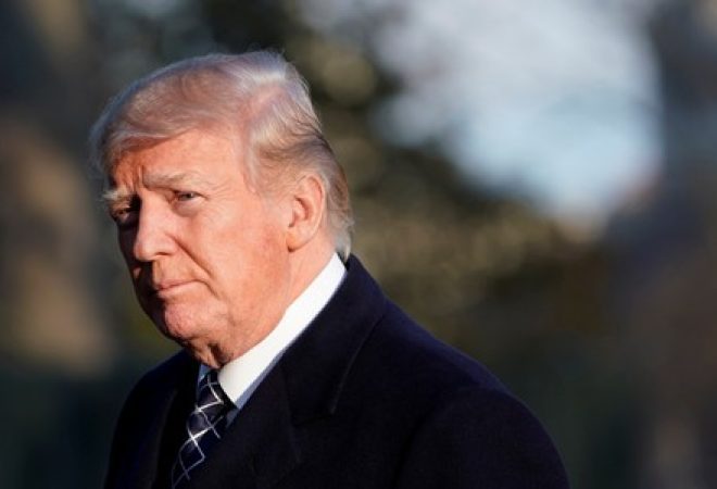 O presidente dos Estados Unidos, Donald Trump, na Casa Branca, em Washington, D.C.