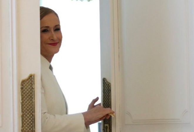 Governadora de Madri, Cristina Cifuentes, após anunciar sua renúncia