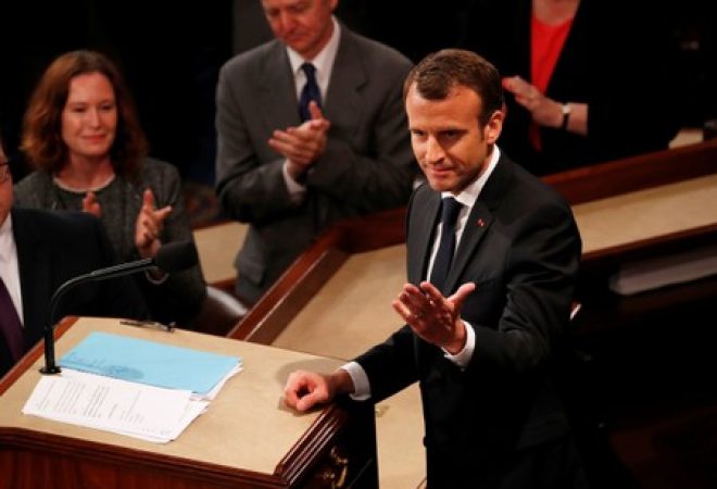 Macron faz discurso ao Congresso dos EUA
