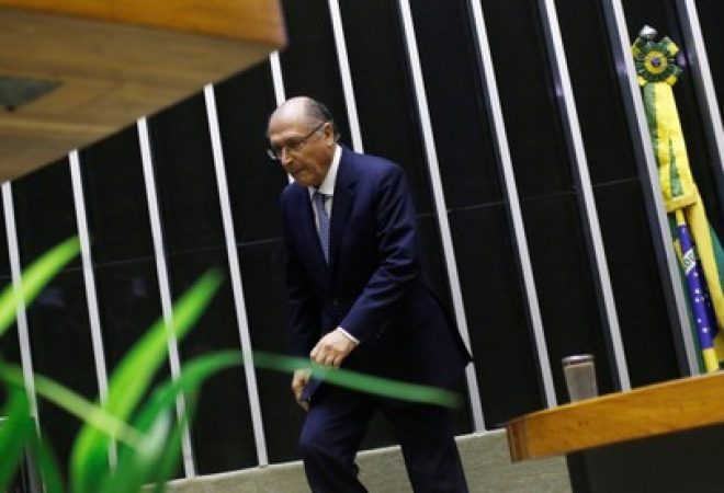 Pré-candidato do PSDB à Presidência, Geraldo Alckmin, no Congresso Nacional