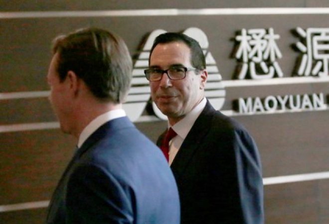 Secretário do Tesouro dos EUA, Steven Mnuchin, em Pequim