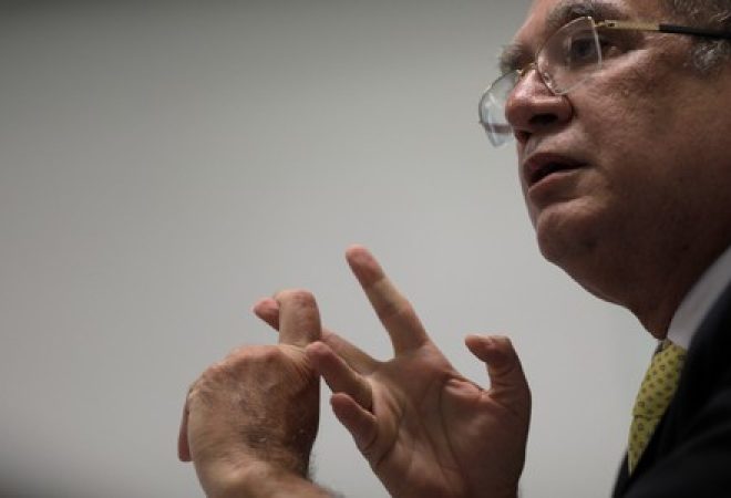 Ministro Gilmar Mendes, do STF, durante entrevista à mídia estrangeira no Rio de Janeiro
