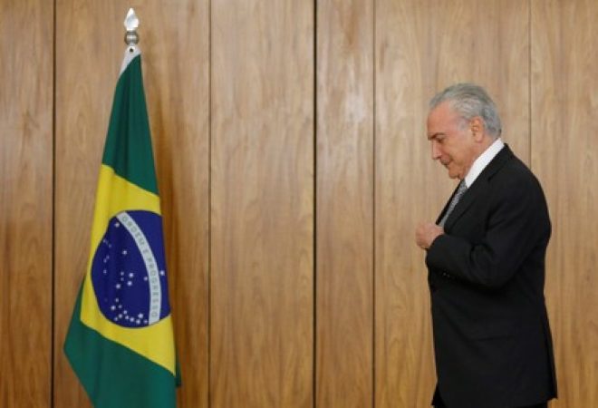 Presidente Michel Temer durante cerimônia no Palácio do Planalto