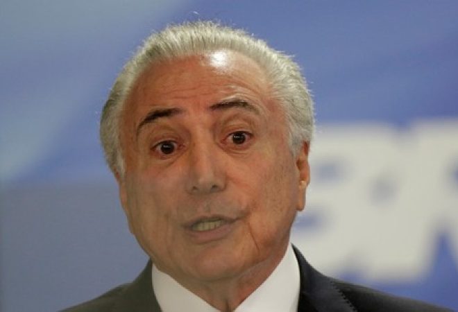 Temer durante cerimônia no Palácio do Planalto