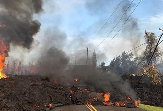 Lava de vulcão Kilauea no Hawai