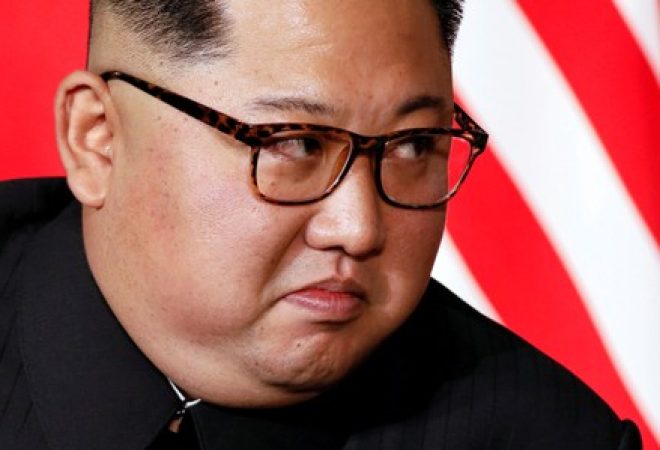 Líder norte-coreano, Kim Jong Un, durante encontro com Donald Trump em Cingapura