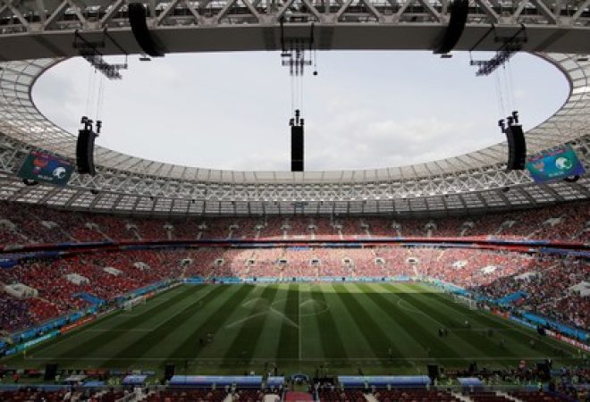 Estádio Luzhniki, palco da abertura da Copa do Mundo entre Rússia e Arábia Saudita