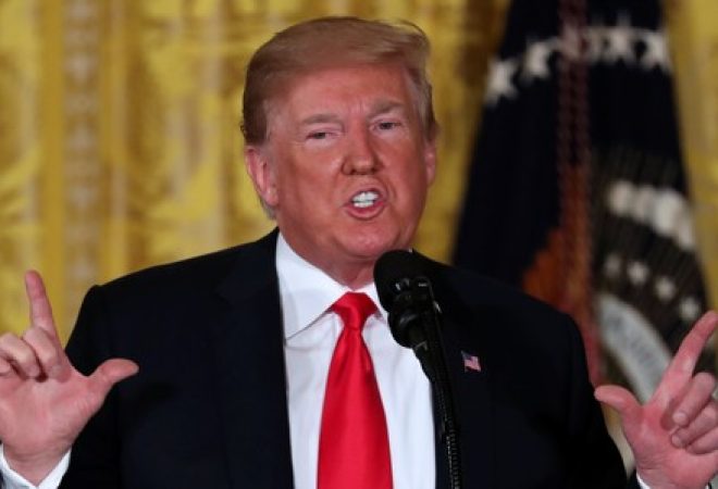 Presidente dos Estados Unidos, Donald Trump, durante evento na Casa Branca, em Washington