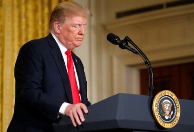 Presidente dos Estados Unidos, Donald Trump, durante evento na Casa Branca, em Washington