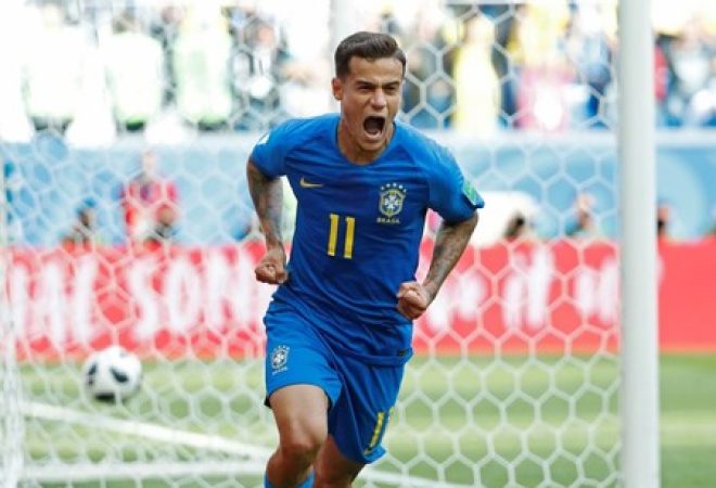 Philippe Coutinho comemora gol em vitória do Brasil sobre a Costa Rica