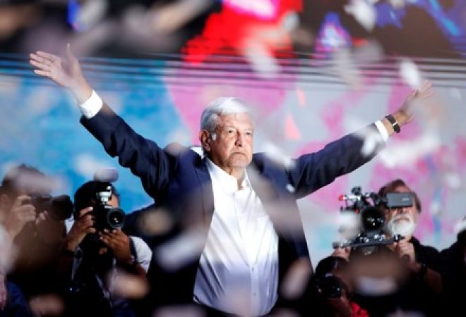 Novo presidente do México, Andrés Manuel López Obrador, durante evento na Cidade do México