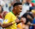 Neymar comemora gol marcado contra o México na Copa do Mundo