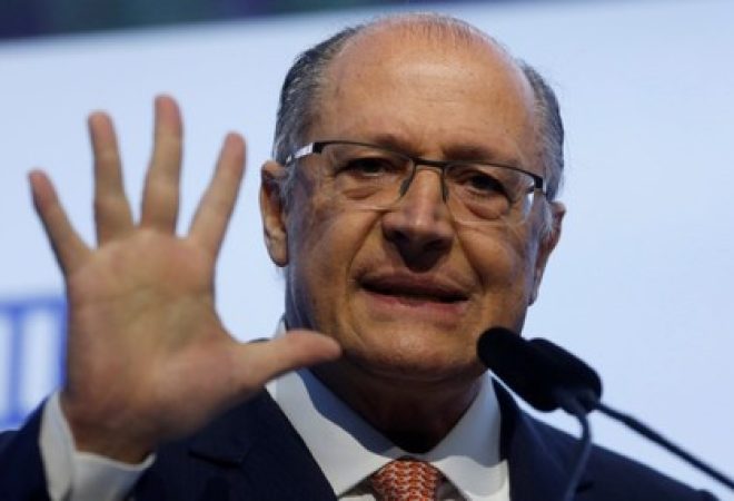 Geraldo Alckmin, pré-candidato à Presidência da República, durante evento em Brasília