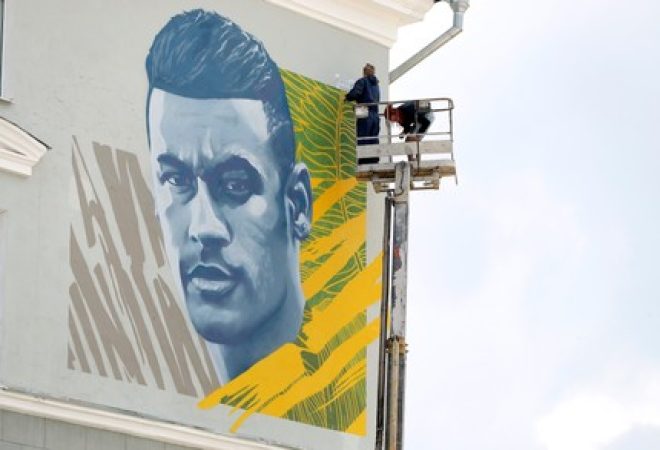Mural de Neymar em Kazan
