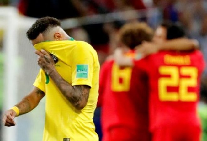 Neymar lamenta eliminação e belgas comemoram